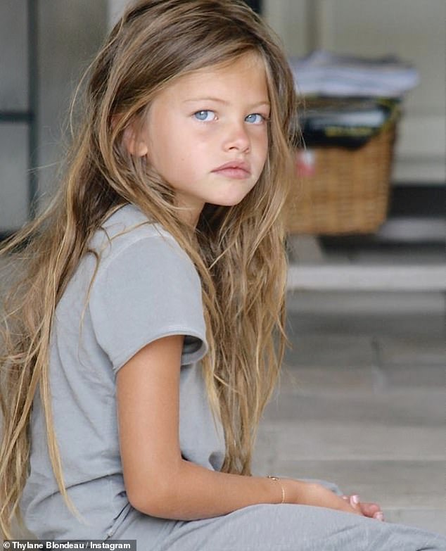 She was dubbed 'the most beautiful girl in the world' at the tender age of six after appearing in a photoshoot for Vogue Enfants (pictured in childhood)