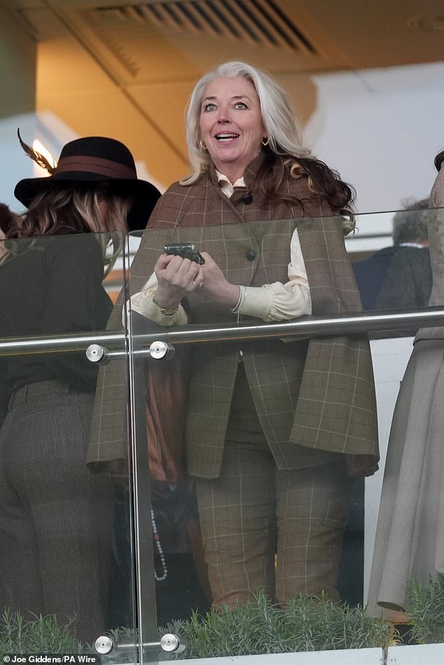 Tamara Beckwith was spotted enjoying the race day from a box as she watched on enthusiastically