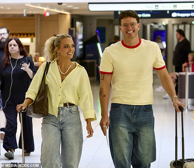 The upbeat reality TV star looked almost unrecognisable as she made her way through the busy terminal ¿ debuting a far more natural look away from the cameras. Pictured with co-star Sammy Stanton