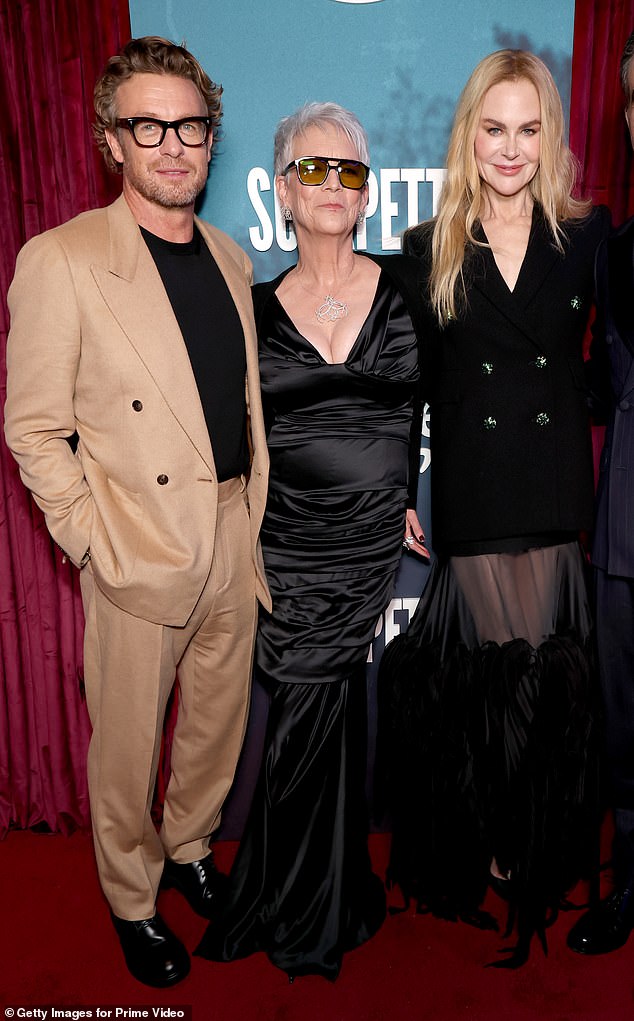 Nicole Kidman is said to be getting very close to her Scarpetta co-star Simon Baker, which has reportedly left her ex-husband Keith Urban reeling. Pictured with co-stars Simon and Jamie Lee Curtis