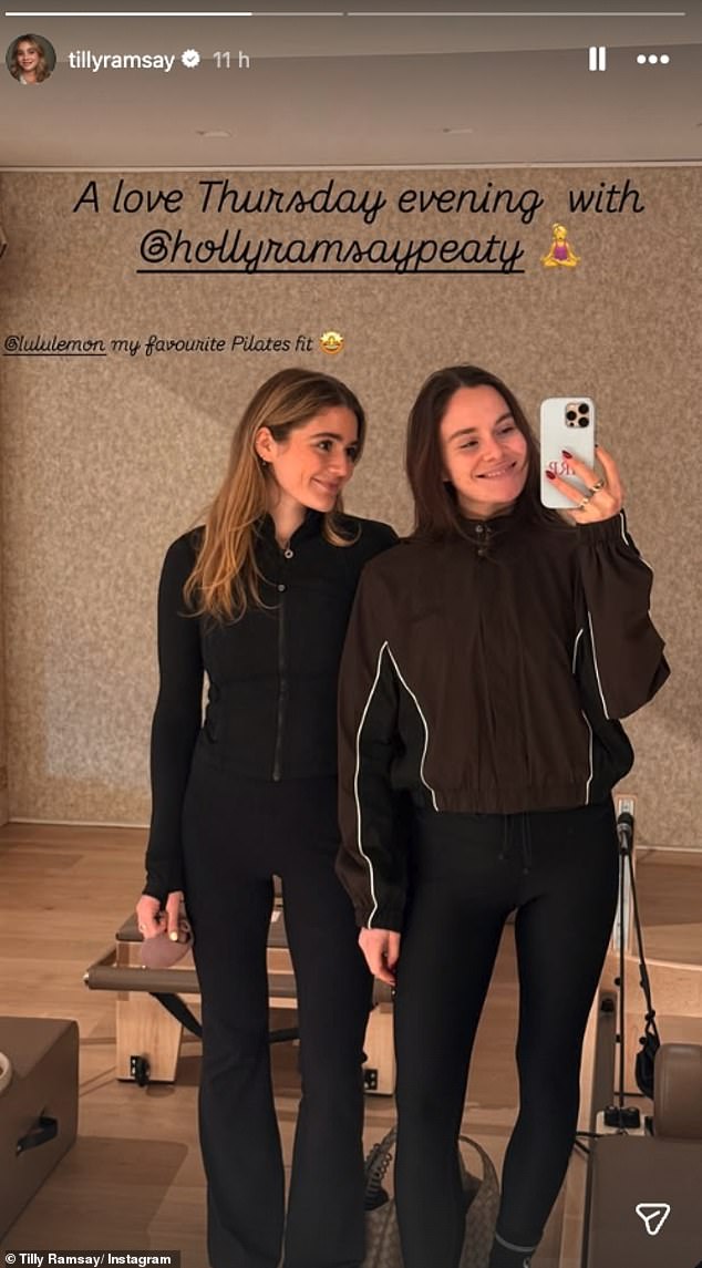 Tilly (L) and Holly Ramsay (R) enjoyed quality time together at an exercise class on Thursday as they shared insight into their extreme workout regimes.
