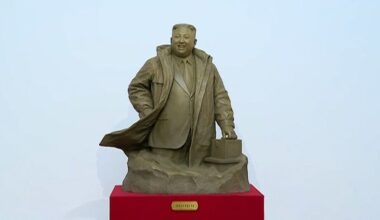 North Korea unveils first-ever seen Kim Jong Un sculpture