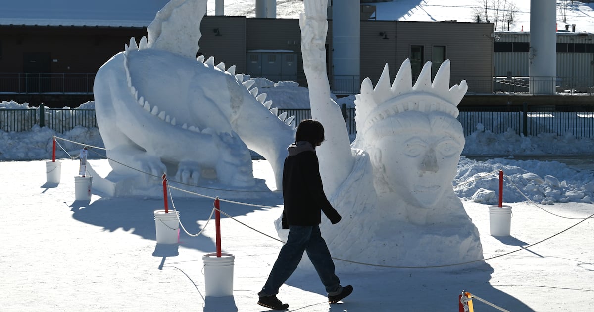 Snow carvings sparkle at Fur Rondy