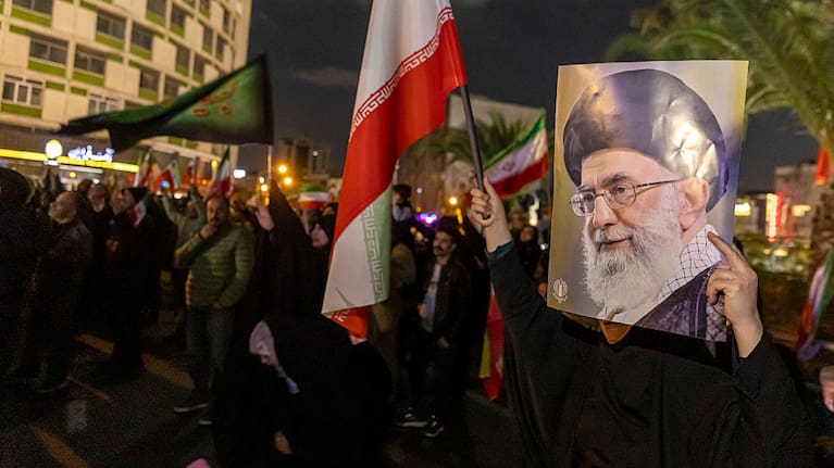 Mourners in Tehran attend a memorial vigil after Iranian state media confirmed the death of Ayatollah Ali Khamenei