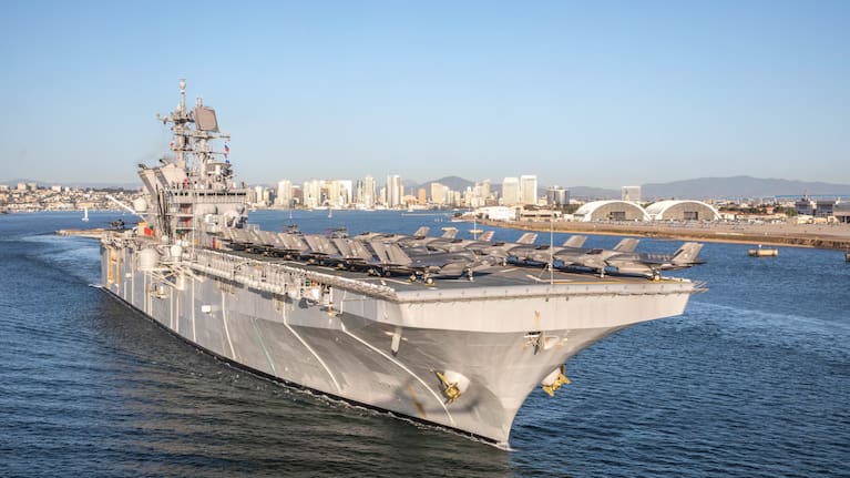The amphibious assault ship USS Tripoli.