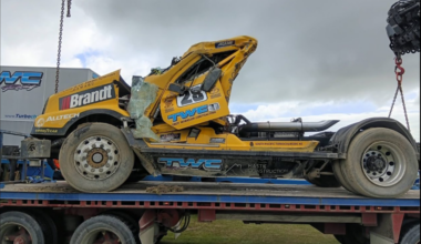 Minor injuries but major damage in Southland truck racing crash