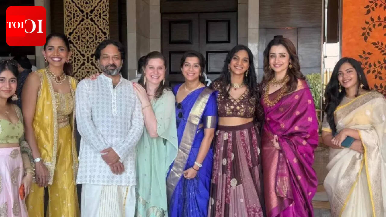 Trisha spotted with Parthiban’s daughter Keerthana at a wedding after the controversial 'Kundavai' remark | Tamil Movie News