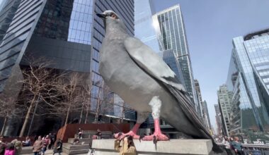 NYC says goodbye to 17-foot pigeon statue on the High Line