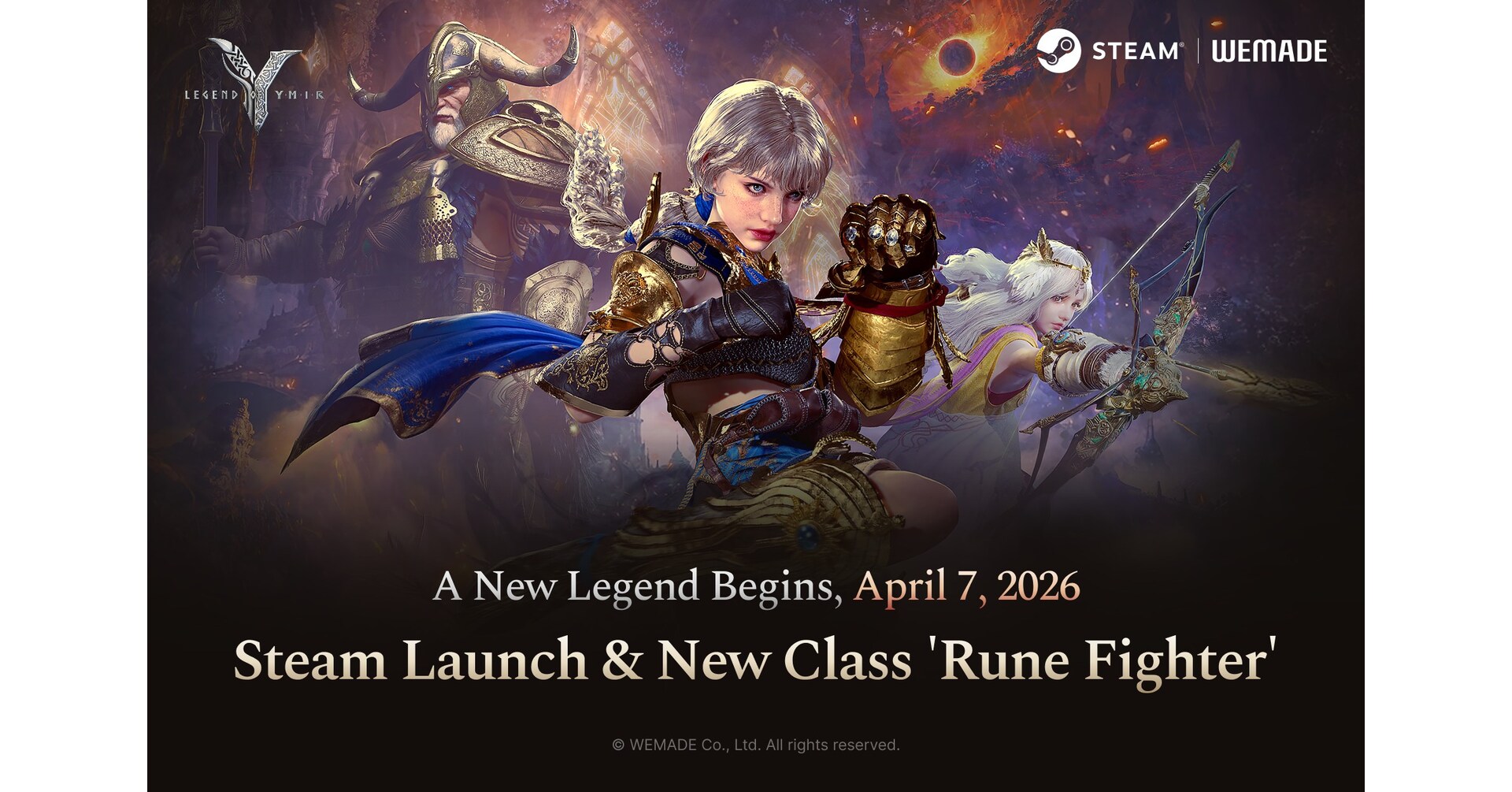 WEMADE's Legend of YMIR Launches on Steam April 7 with New Combat Class