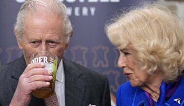 Queen Camilla's repeated attempts to nudge King Charles caught on camera