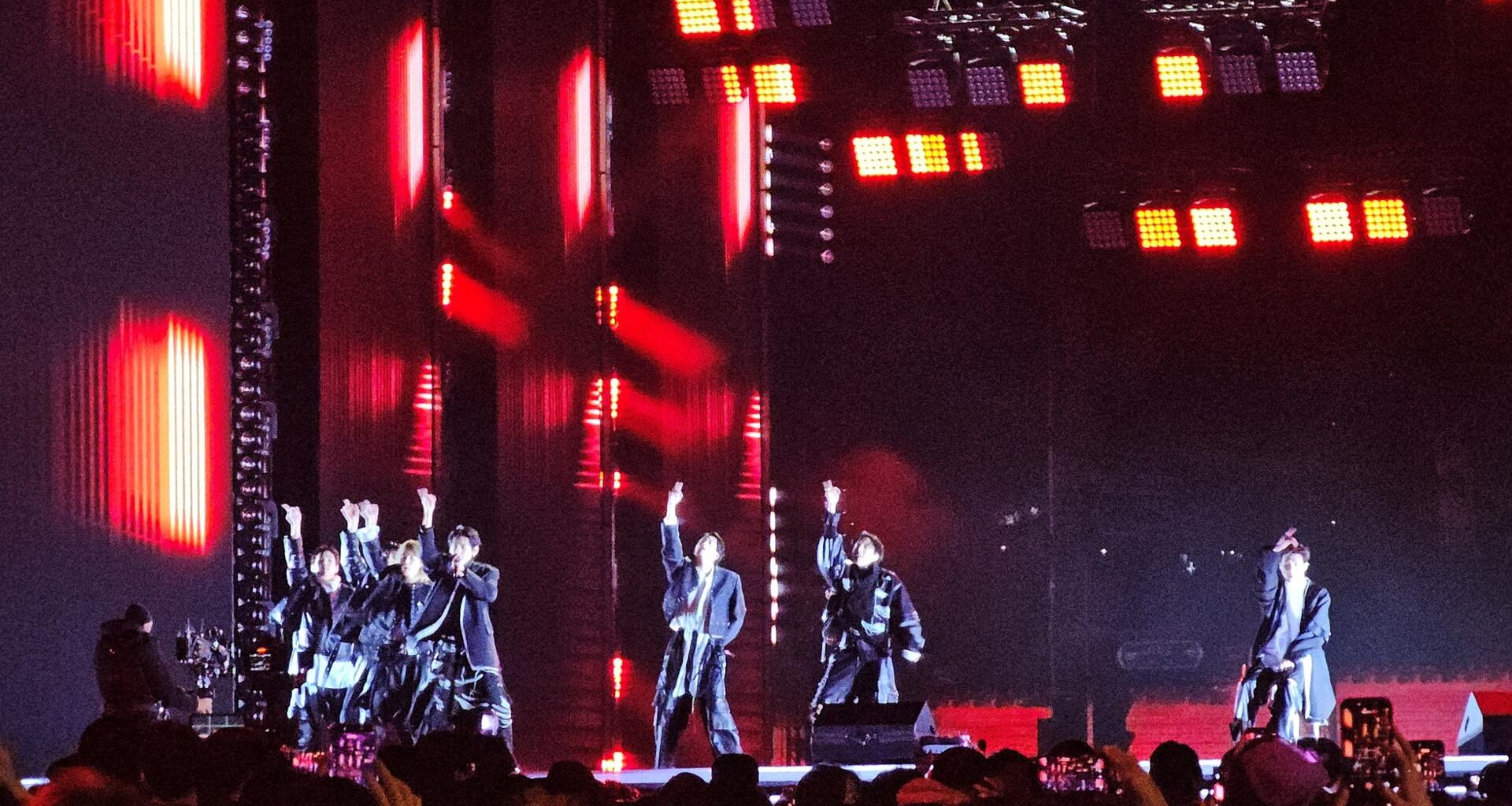 BTS performs during their comeback concert in Gwanghwamun in central Seoul, March 21. Reuters-Yonhap
