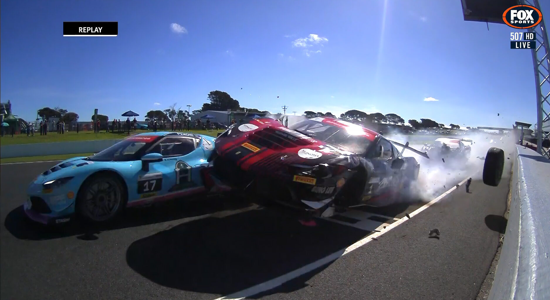 Bizarre Safety Car incident triggers airborne Ferrari crash