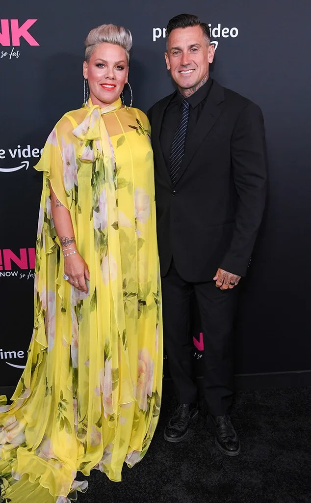 P!nk and Carey Hart attend the P!NK: ALL I KNOW SO FAR Los Angeles Premiere at Hollywood Bowl on May 17, 2021 in Los Angeles, California.