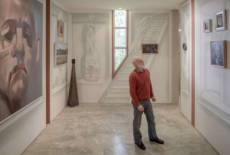 138 Mahurangi West Road, in Auckland's Mahurangi West, was designed by architect Pip Cheshire for artist Terry Stringer. Photo / Supplied