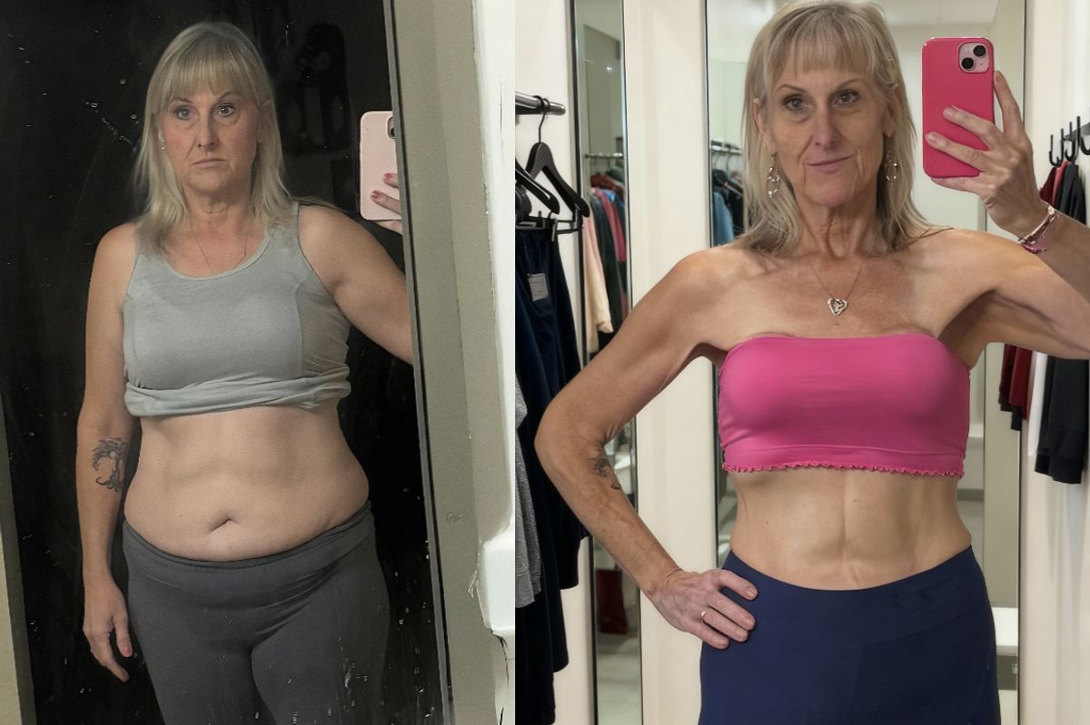 Susan before and after using the Simple app.