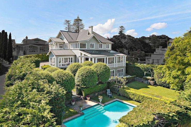 The five-bedroom mansion at 144 Orakei Road, in Auckland's Remuera, is back on the market just two  years after it broke auction records with a <img2.8m sale. Photo / Supplied