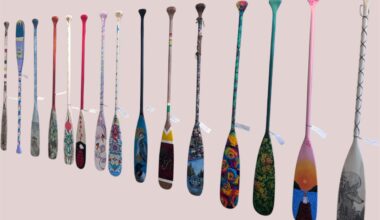 Artists reimagine canoe paddles as sculpture and painting in White Water Gallery fundraiser