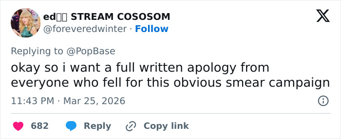 Tweet from user ed expressing demand for a full written apology amid security guard and Jude Law’s daughter dispute.