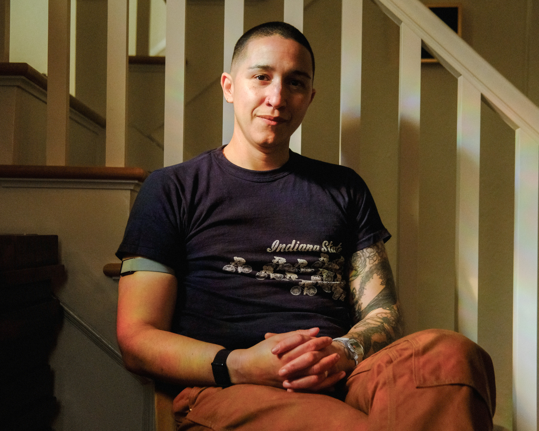 Arielle Duhaime-Ross at their home.