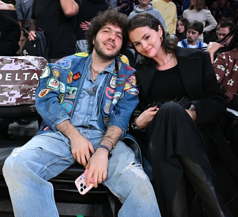 Gomez also said it was helpful to have a partner like her husband who understands her. They’re pictured here attending a Los Angeles Lakers game in November 2025. Getty Images