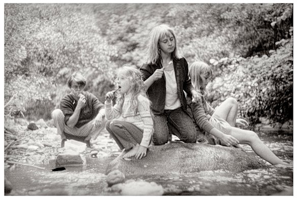 A photograph of the Perceval family camping in the south of France in 1964, by Mary Boyd.