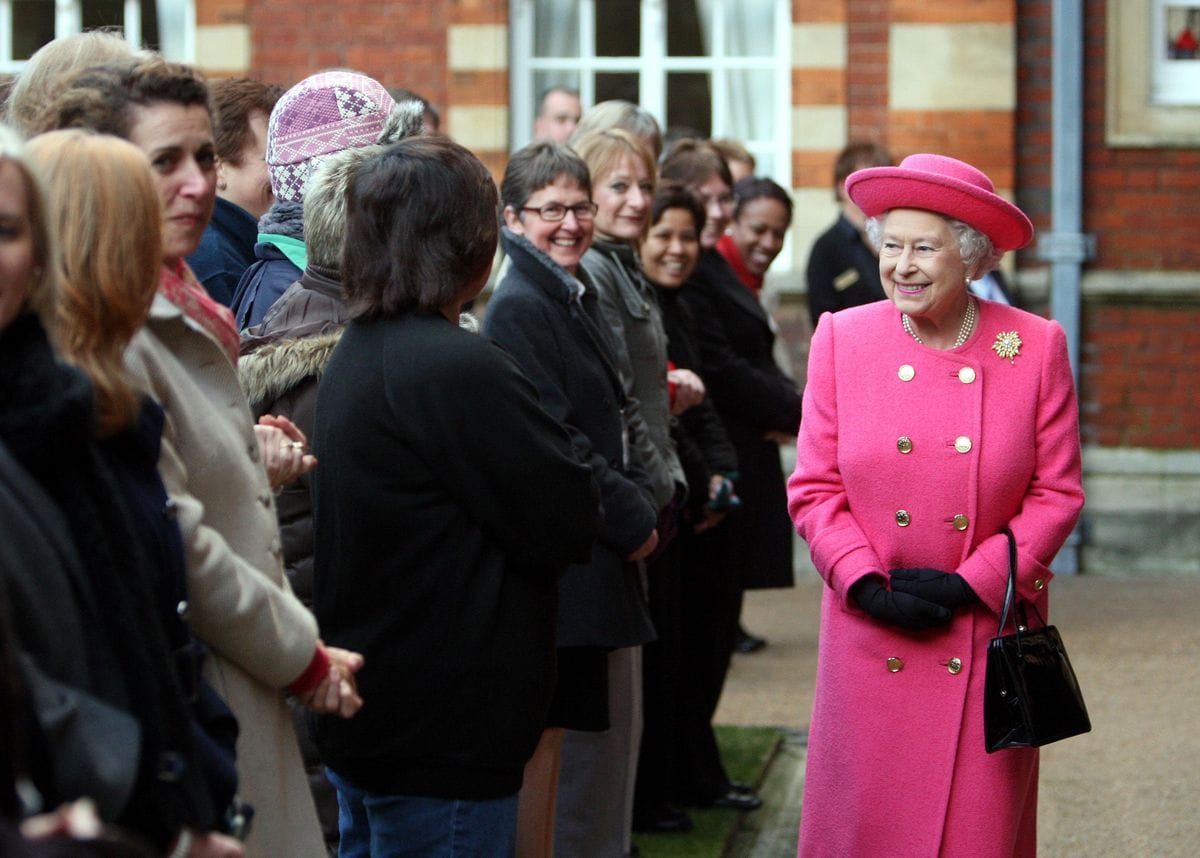 Queen Elizabeth II during a visit to Wellington College in Crowthorne, Berkshire where she was guest of honour for the school's 150th anniversary celebrations. 