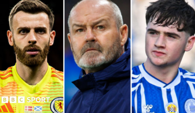 Angus Gunn, Steve Clarke and Findlay Curtis