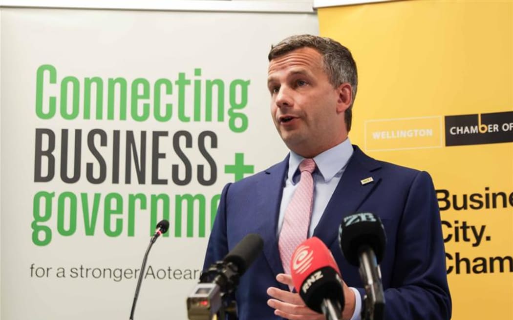 Deputy Prime Minister David Seymour delivering a speech to the Wellington Chamber of Commerce on New Zealand's fuel response.