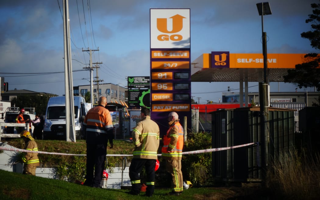 Emergency services respond to sabotaged fuel pipe at Auckland petrol station