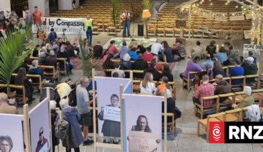 Move on orders: Protesters hold overnight vigil in Wellington cathedral
