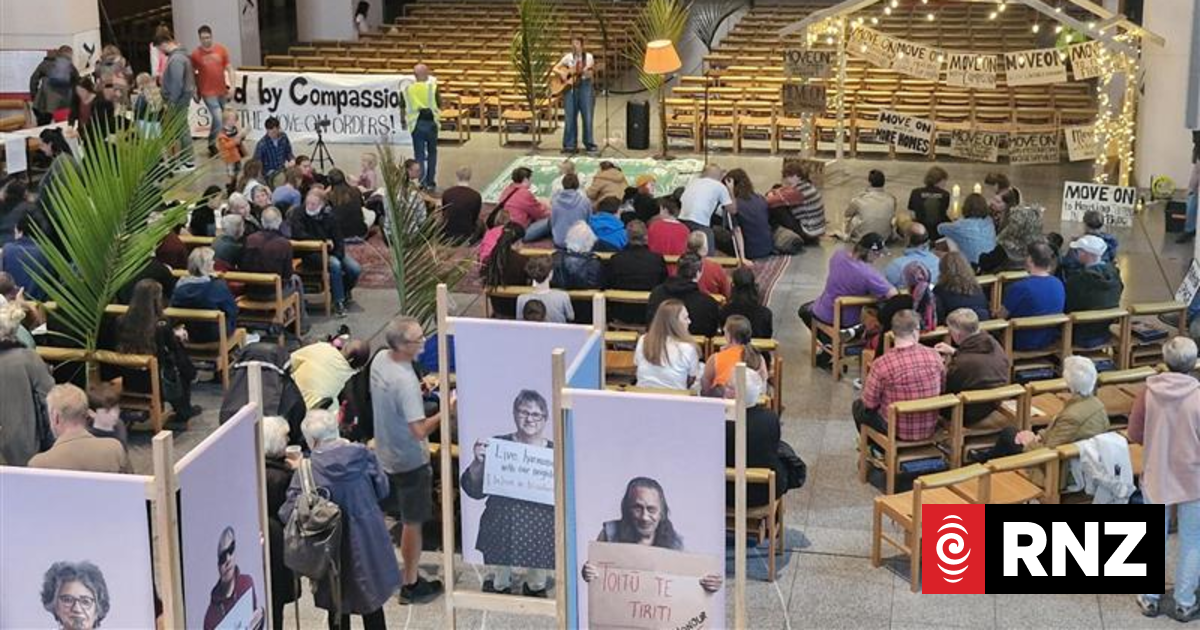 Move on orders: Protesters hold overnight vigil in Wellington cathedral