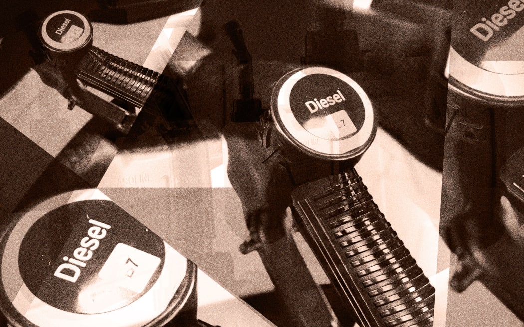 Composite of diesel fuel pumps.