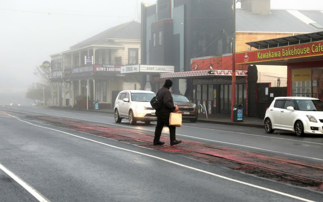 The main road in Kawakawa after the Northland heavy rain.