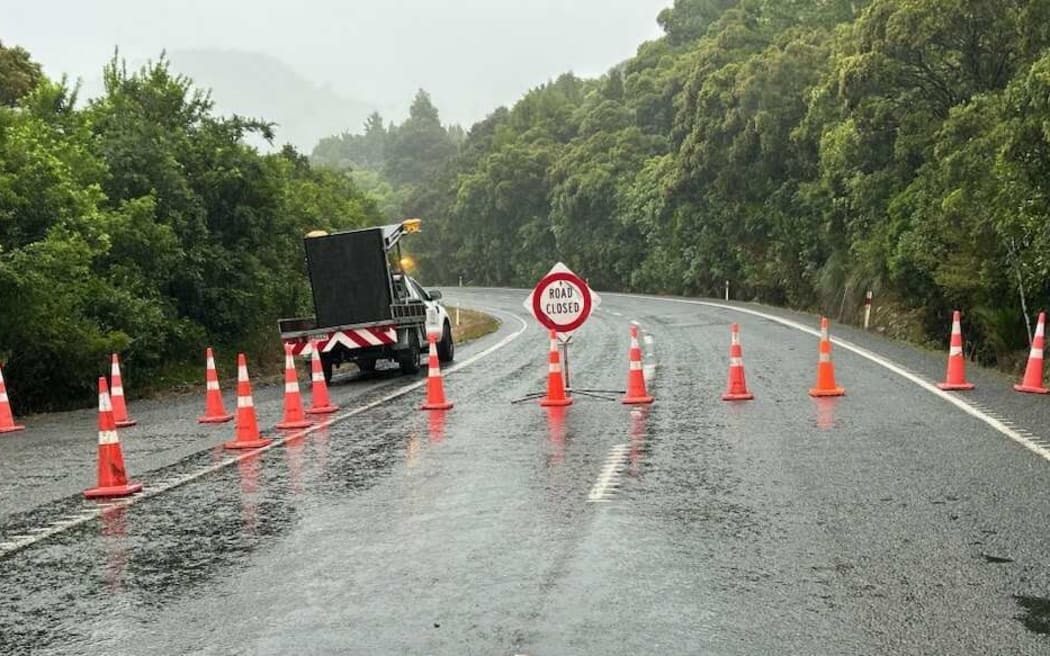 State Highway 1 is closed at the slip-prone Mangamuka Gorge in the Far North as a safety precaution. Photo: Supplied / NZTA