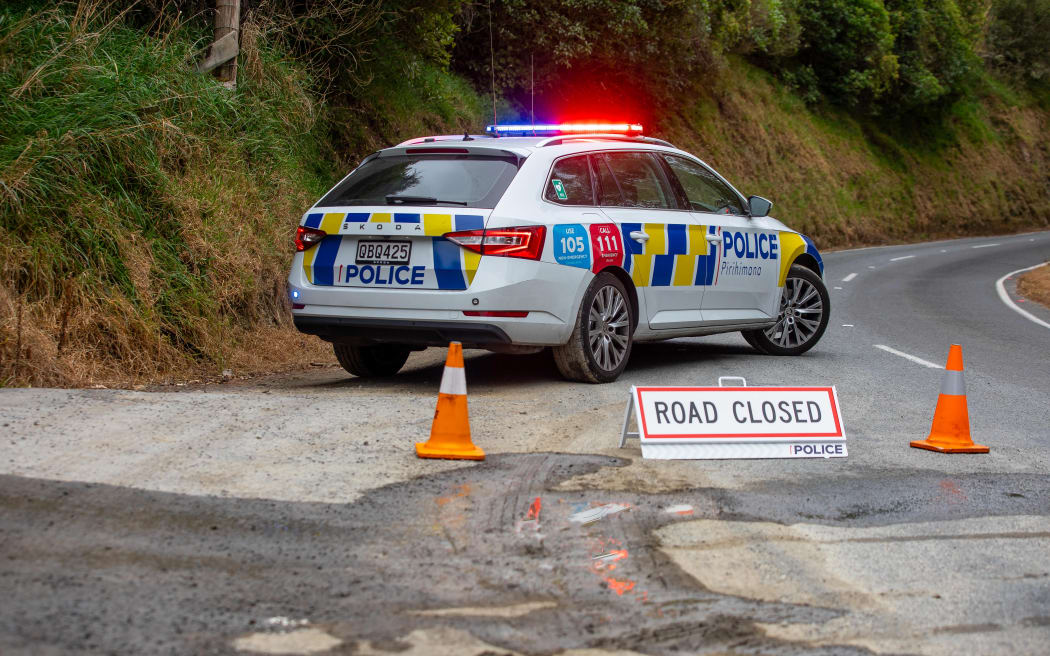 Emergency services are at the scene of a crash that's left a car upside down in a stream in rural Wellington on 25 March.