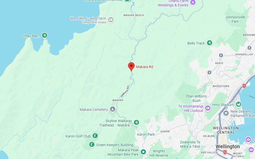 Makara Rd in Wellington map