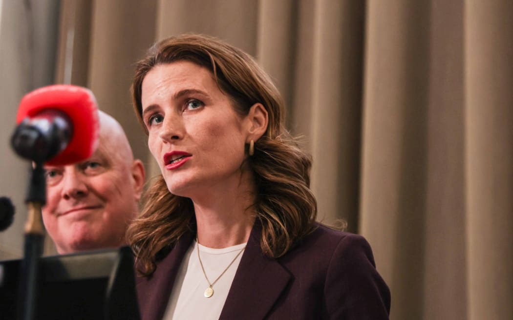 Nicola Willis and Christopher Luxon announcing fuel support.