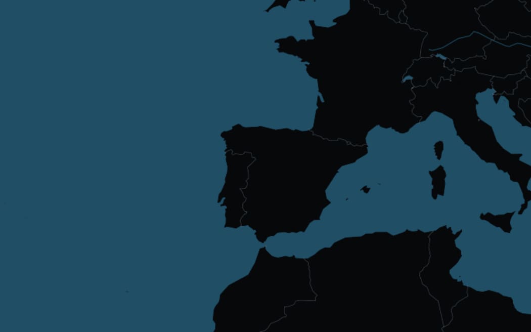 A map showing the locations of Balearic and Azores.