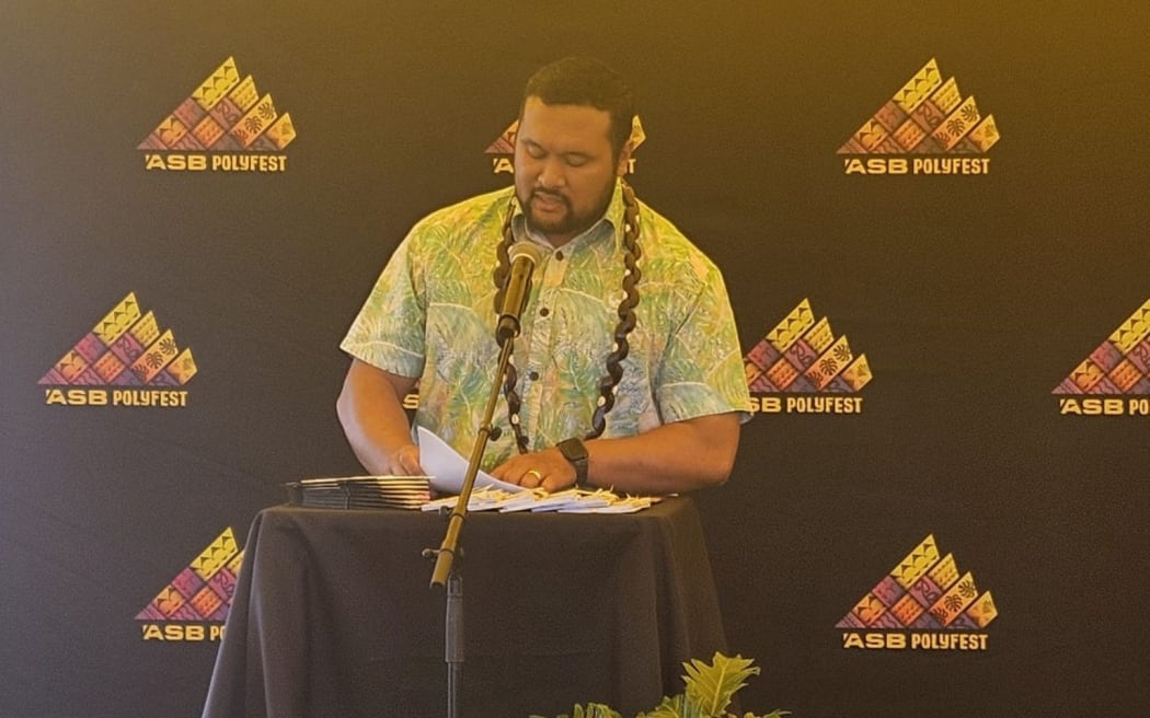 ASB Polyfest Trust co-chair Niuafolau Joel Amosa at ASB Polyfest 2026, marking 51 years, where he described the festival as an experience that engages “all five senses” through food, performance and culture.
