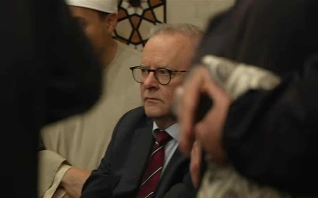 Australian PM Anthony Albanese at Eid prayers in a Western Sydney mosque.