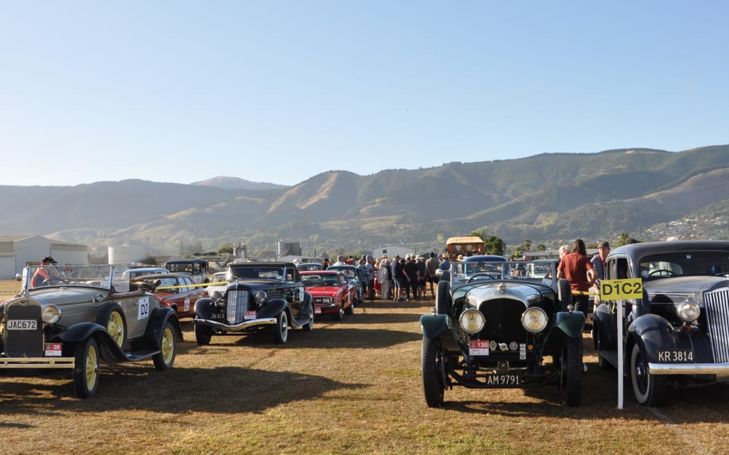 Cars lined up for the teams relay as part of the Vero International Festival of Motoring