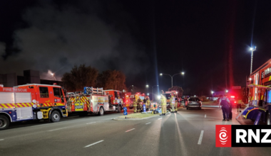 Fire crews battle building blaze in Palmerston North