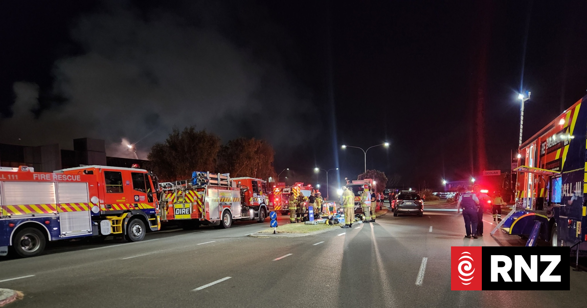 Fire crews battle building blaze in Palmerston North