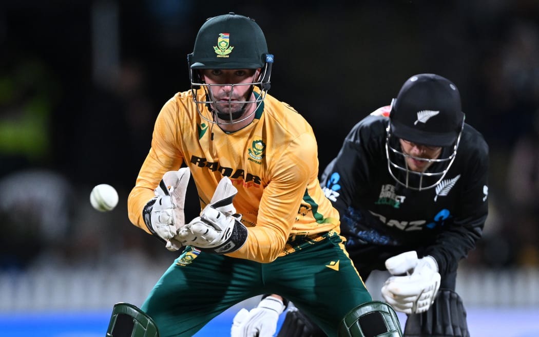 South Africa wicketkeeper Connor Esterhuizen.
New Zealand Blackcaps v South Africa Proteas Men, 2nd Twenty20 international cricket match at Seddon Park in Hamilton, Tuesday 17 March 2026. © Photo: Mark Cornaga / Photosport.nz