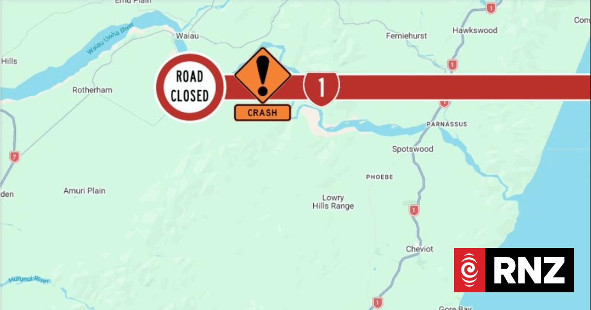 Crash closes stretch of State Highway 1 in North Canterbury