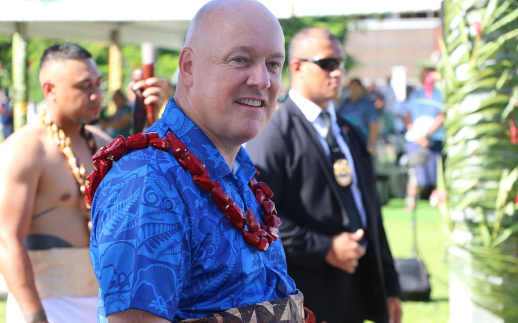 Prime Minster Christopher Luxon attends a ceremony to bestow on him a matai title, 16 March 2026, Apia.