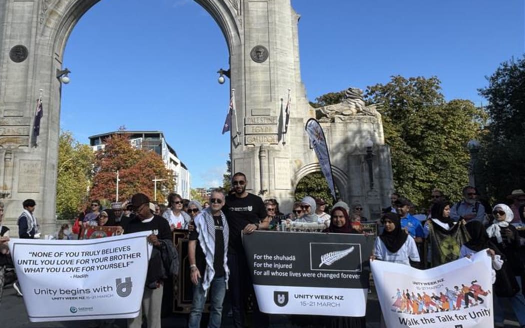 Walk the Talk Unity March through Christchurch to commemorate the seventh anniversary of the mosque attack.
