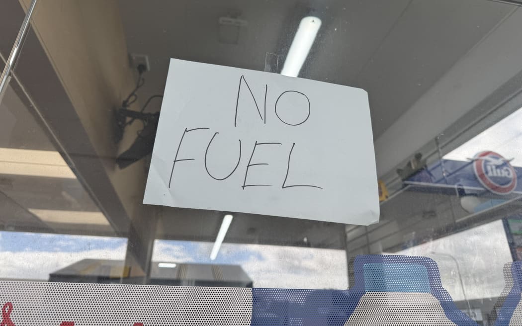 Signage at a Gull station in Auckland.