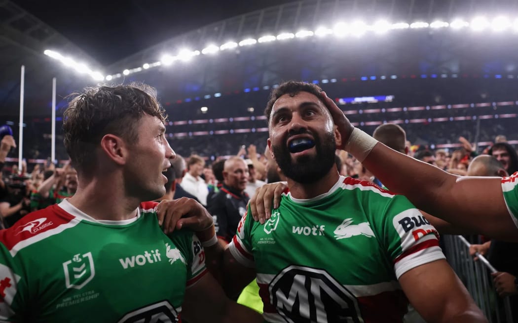 South Sydney's Alex Johnston has broken the NRL try scoring record.