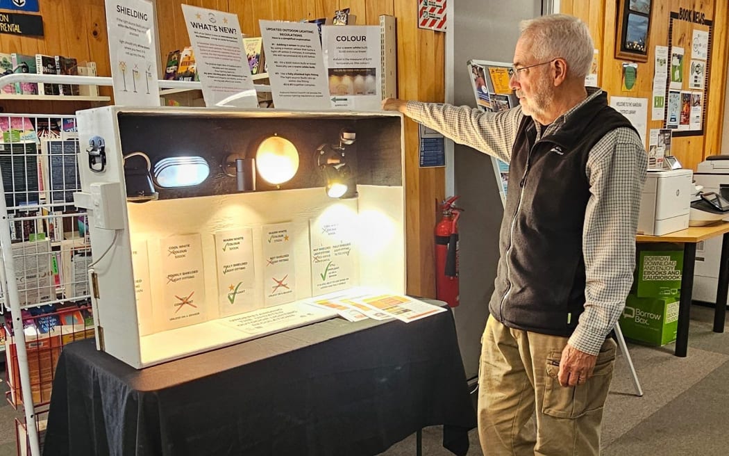 Dr Larry Field views a display of good and bad lighting.